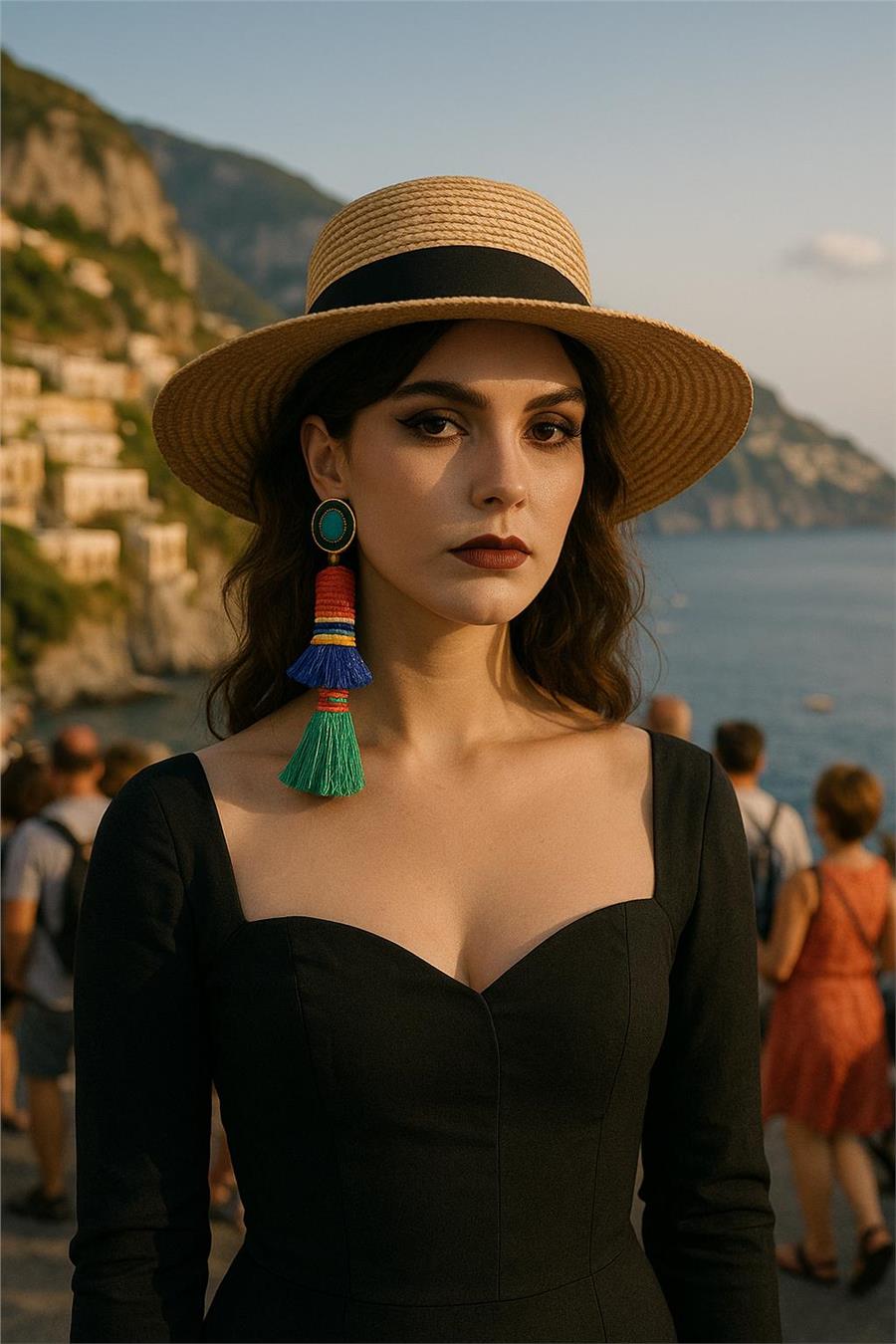 Fiona Renkli Püskül Küpe